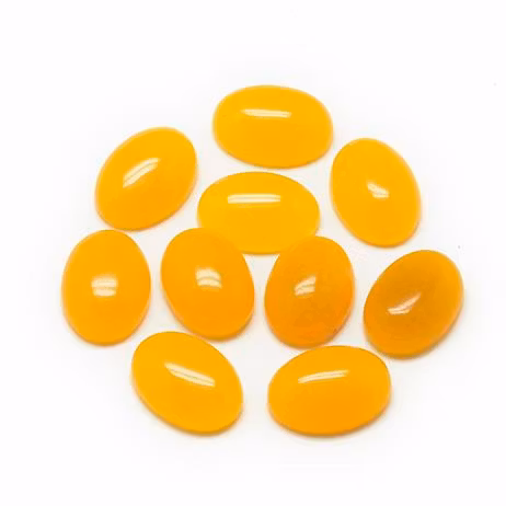 Cabochon halvädelsten guldgul 18x13mm
