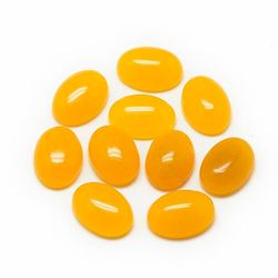 Cabochon halvädelsten guldgul 18x13mm