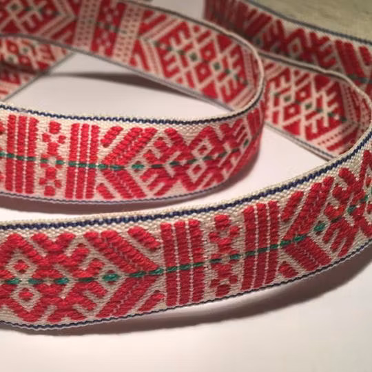 Allmogeband rött 18mm
