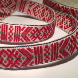 Allmogeband rött 18mm