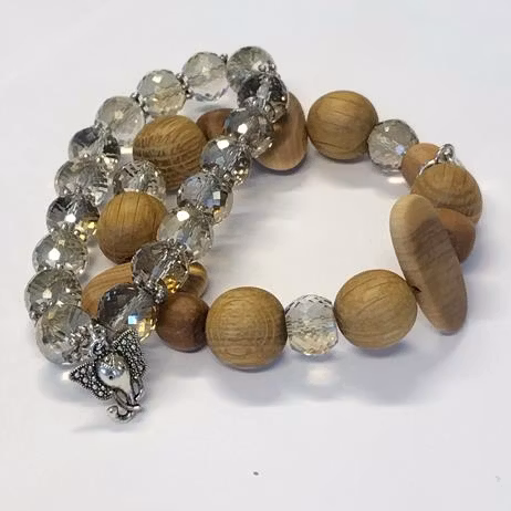 Armband av trä & glaspärlor set