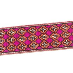 Decorative ribbon orange & cerise with gold cross