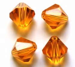 Pärla bicone glas guldgul 4mm