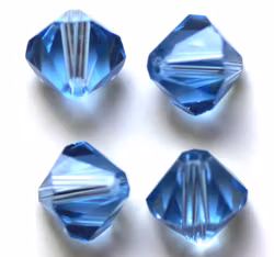 Pärla bicone glas ljusblå 2mm