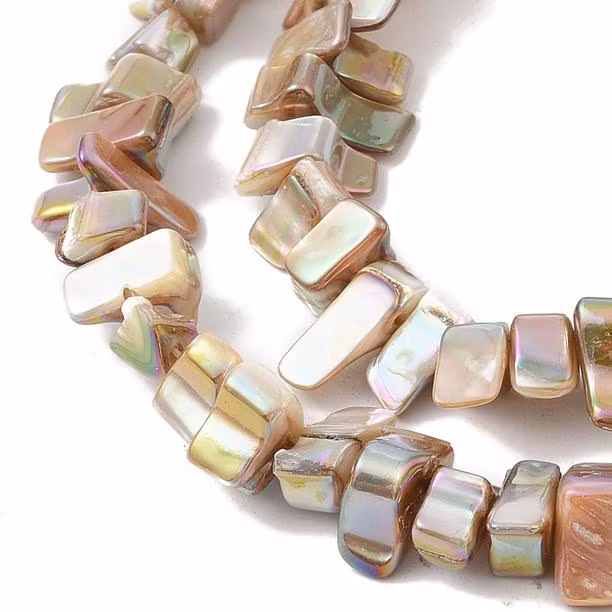 Snäckskalspärlor nuggets natur papaya whip