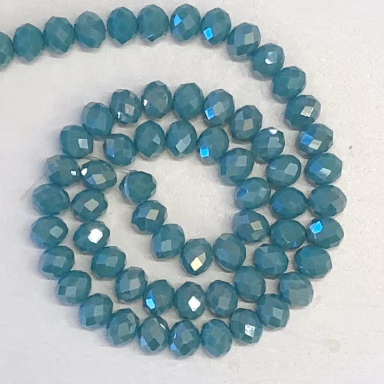 Glaspärla abacus opak teal 8mm