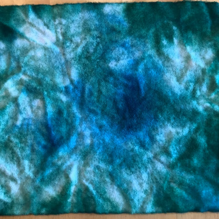 Vadmal 27x32cm grön/turkos handfärgad
