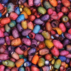 Silkeskokonger färgade kaleidoscope