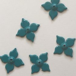 Paljett blomma 18x18mm teal