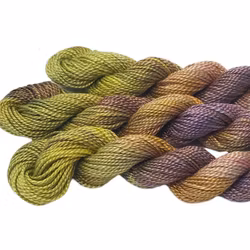 Pärlgarn nr 8 melerat grön-gul-lila pastell