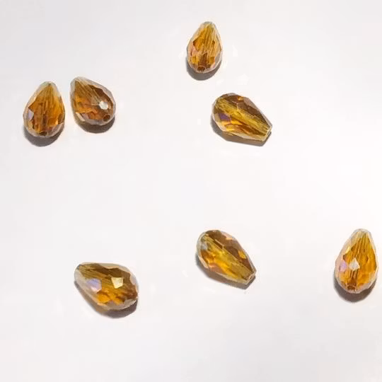 Pärla glasdroppe guldgul