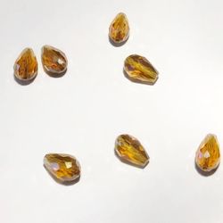 Pärla glasdroppe guldgul