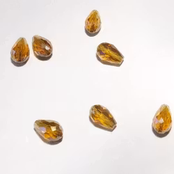 Pärla glasdroppe guldgul