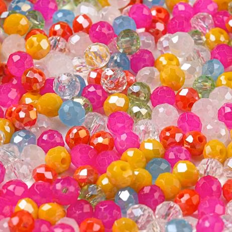 Glaspärla cerise mix