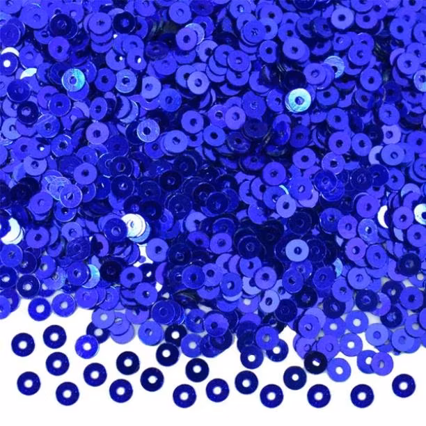 Paljett rund 4mm klarblå