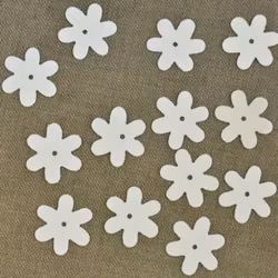 Paljett blomma 15mm vit