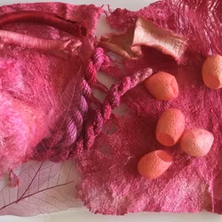 Mixed media cerise