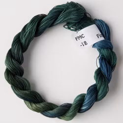 Merceriserad fin bomull grön-blå 18