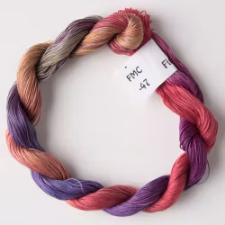 Merceriserad fin bomull cerise-orange-grön 47