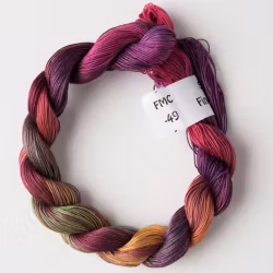 Merceriserad fin bomull lila-cerise-grön 49