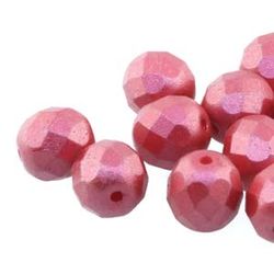 Fire polished 4mm pastel dk korall