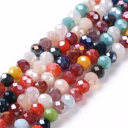 Glaspärla abacus 4mm röd mix