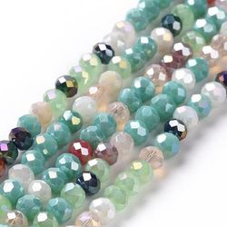 Glaspärla abacus 4mm turkos mix