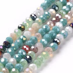 Glaspärla abacus 4mm turkos mix