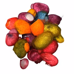 Silkeskokonger färgade harlequin