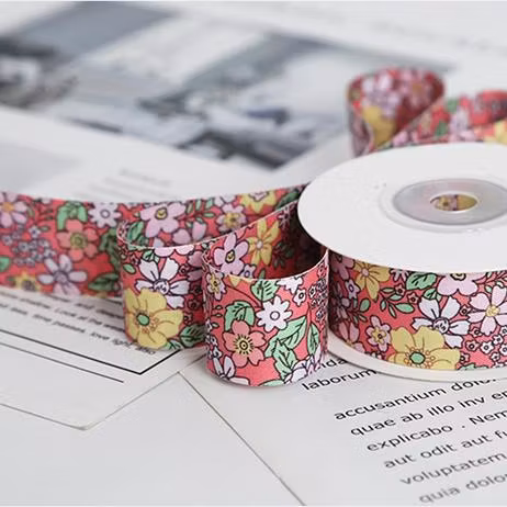 Dekorband laxrosa med blommor