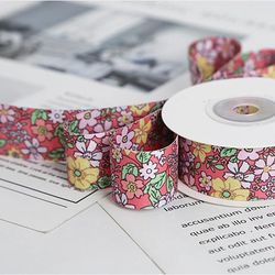 Dekorband laxrosa med blommor