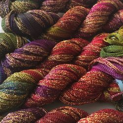 Knitted Selection lila-grön-cerise-vinröd
