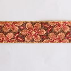 Dekorband retro blomma rosa & brun