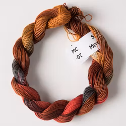 Merceriserad fin bomull rost-orange-grön 07