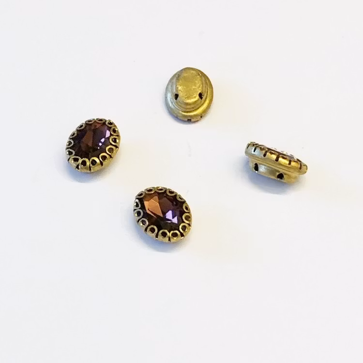 Montee oval 7x9mm plommon
