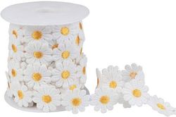 Dekorband blommor på rad vita