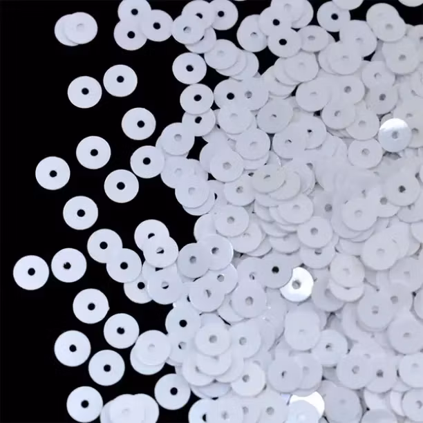 Paljett rund 3mm opak vit