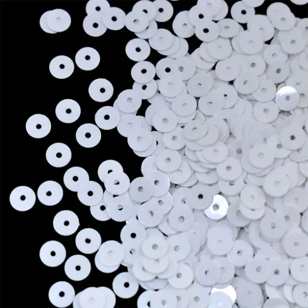 Paljett rund 3mm opak vit