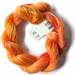 Pärlgarn nr 8 melerat orange 10