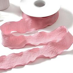 Dekorband med volangkant rosa