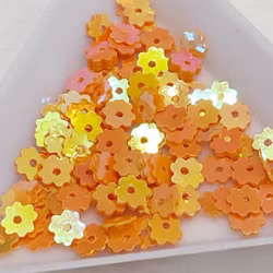 Paljett blomma orange 4mm