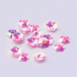 Paljett blomma 8mm rosa