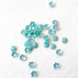 Paljett blomma kupad mintgrön 5mm