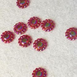Paljett blomma cerise 9mm