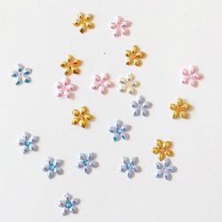 Paljett blommor 10mm pastell mix
