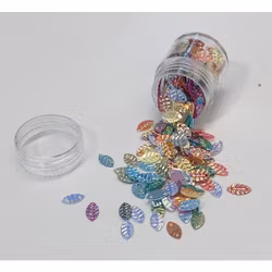 Paljett löv pastell mix