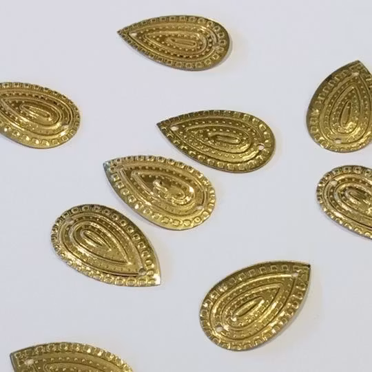 Paljett medaljong 25mm guld