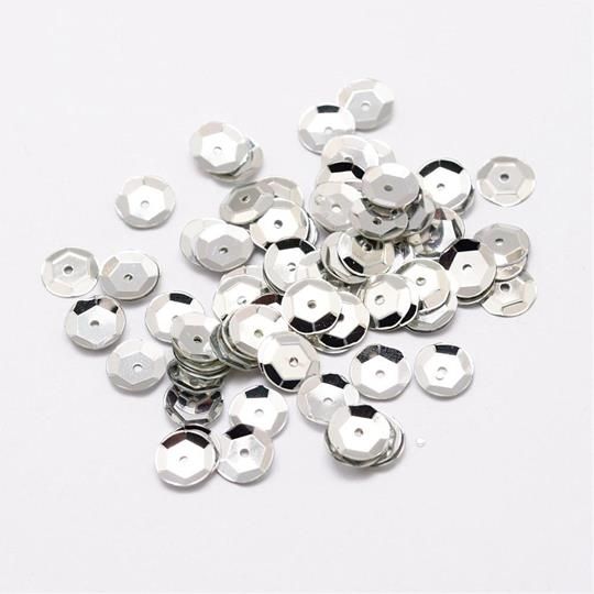 Paljett 6mm silver