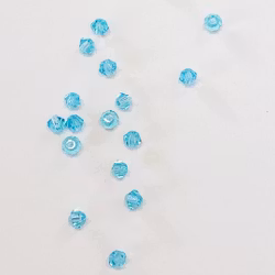 Pärla bicone glas 3mm turkos 10-p