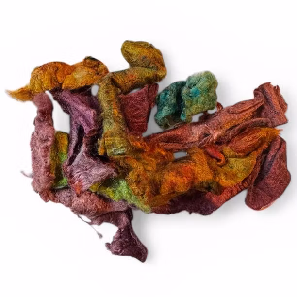 Silkesbitar mixade färger